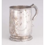 A GEORGE I SILVER TANKARD