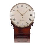 ROBERT ROSKELL, LONDON A REGENCY MAHOGANY AND BRASS INLAID DROP DIAL WALL CLOCK