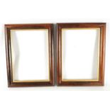 A PAIR OF 19TH CENTURY ROSEWOOD CUSHION SHAPED PICTURE FRAMES