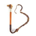 A UNUSUAL 19TH CENTURY WHISTLE HEAD RIDING CROP