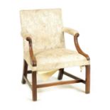 A GEORGE III MAHOGANY GAINSBOROUGH CHAIR