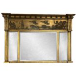 A REGENCY GILT GESSO OVERMANTEL MIRROR