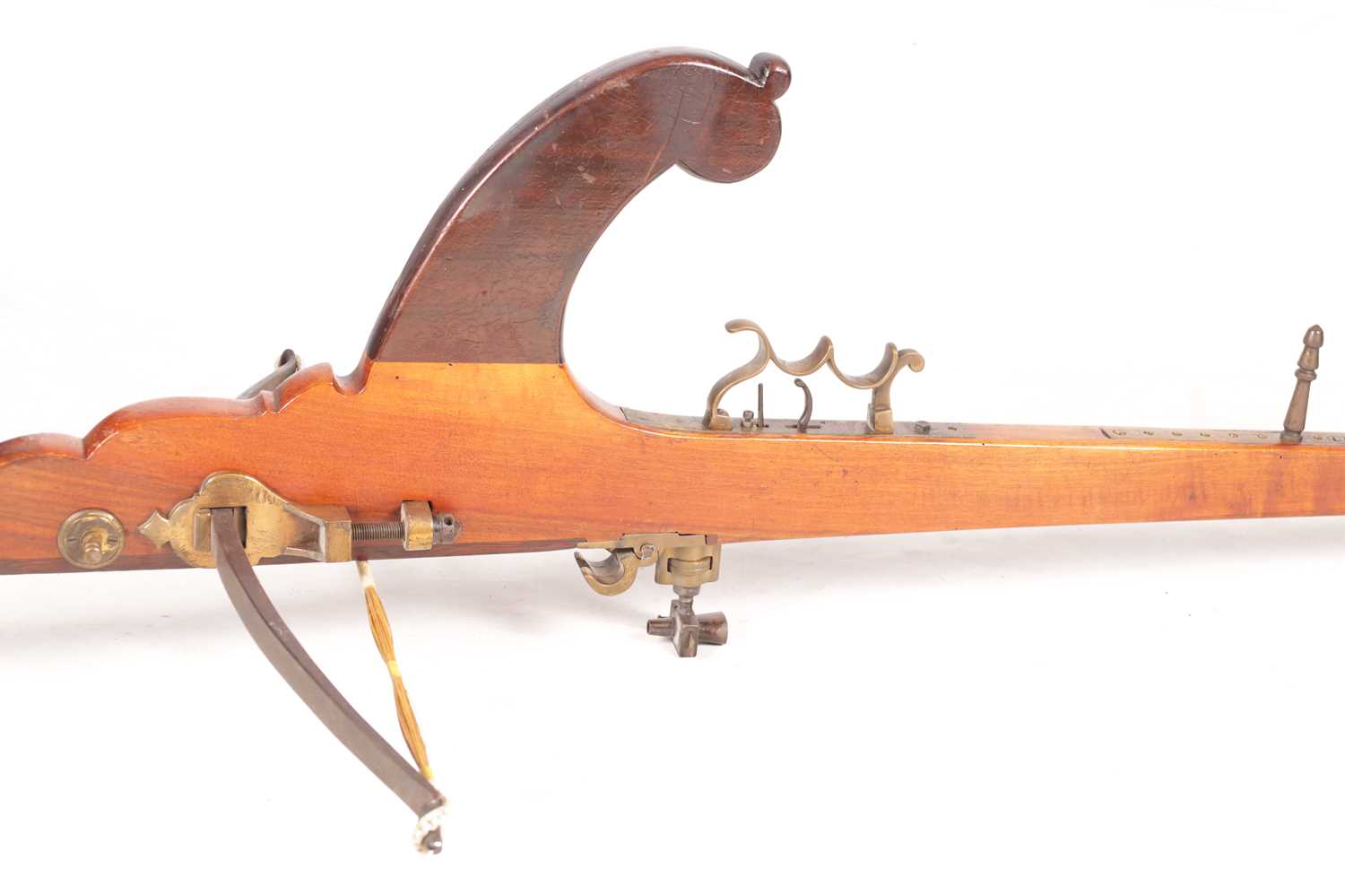 A LARGE 19TH CENTURY BELGIAN TARGET CROSSBOW - Image 8 of 12