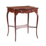 A LATE 18TH CENTURY HEPPLEWHITE SERPENTINE SHAPED FIGURED MAHOGANY SIDE TABLE