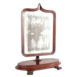 A WILLIAM IV FIDDLEBACK MAHOGANY TOILET MIRROR