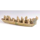 A MING PERIOD CHINESE TERRACOTTA MODEL OF A BOAT