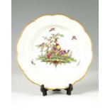 A LATE 18TH CENTURY SALOPIAN SOFT PASTE PORCELAIN CABINET PLATE