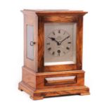 DENT, 41, PALL MALL, LONDON. 62940 A SMALL 20TH CENTURY WALNUT FUSEE LIBRARY MANTEL CLOCK