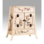 A MEIJI PERIOD JAPANESE SHIBAYAMA IVORY JEWELLERY CABINET