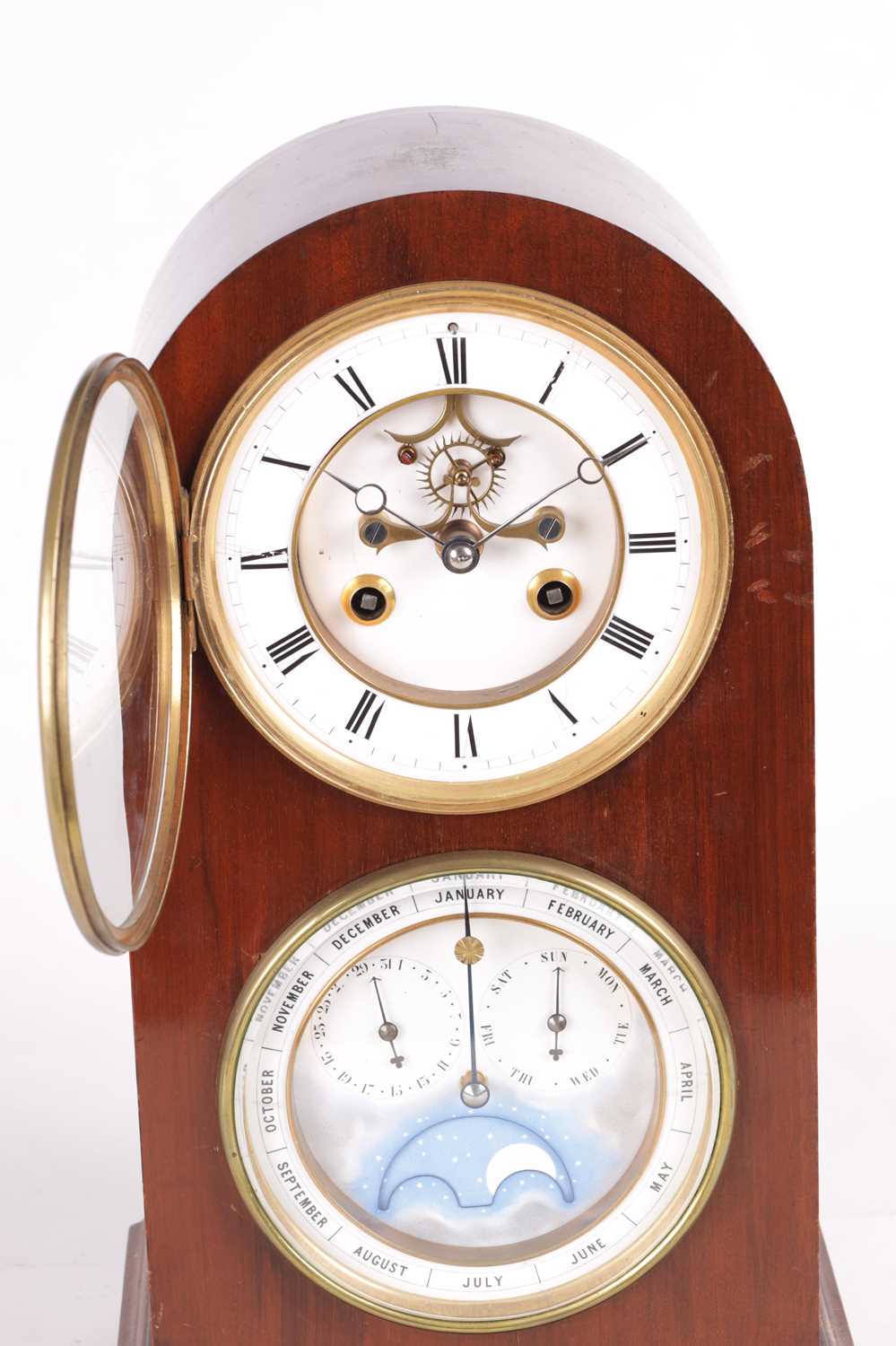 AN EARLY 20TH CENTURY FRENCH PERPETUAL CALENDAR AND MOONPHASE MANTEL CLOCK - Image 4 of 13