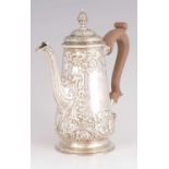 A GEORGE II SILVER COFFEE POT