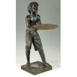 A LATE 19TH CENTURY CARVED PAINTED BLACKAMOOR FIGURE