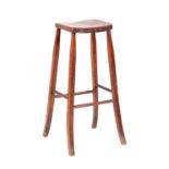 A 19TH CENTURY FRUITWOOD HIGH STOOL
