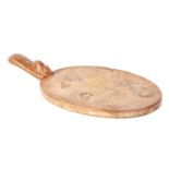 A ROBERT 'MOUSEMAN' THOMPSON OVAL OAK CHEESE BOARD