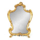 A 19TH CENTURY FRENCH ROCOCO STYLE GILT BRASS DRESSING TABLE MIRROR