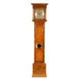 JOSEPH WINDMILLS, LONDON AN EARLY 18TH CENTURY 11” BRASS DIAL BURR WALNUT LONGCASE CLOCK