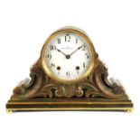 SETH THOMAS. A LATE 19TH CENTURY AMERICAN BRONZED METAL AND BRASS MANTEL CLOCK