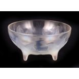 AN R LALIQUE 'LYS' CLEAR OPALESCENT GLASS BOWL