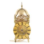 A LATE 17TH CENTURY BRASS LANTERN CLOCK