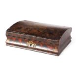 AN 18TH CENTURY SIMULATED TORTOISESHELL WOOD BOX