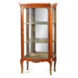 A 19TH CENTURY KINGWOOD BRASS INLAID AND ORMOLU MOUNTED DISPLAY CABINET