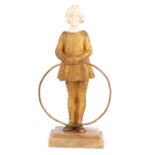 AN ART DECO GILT BRONZE AND IVORY FIGURE