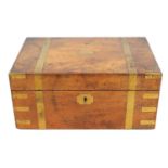 A 19TH CENTURY ENGLISH BRASS BOUND MAHOGANY WRITING BOX