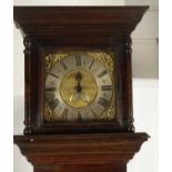 AN EARLY 18TH CENTURY OAK 30-HOUR LONGCASE CLOCK