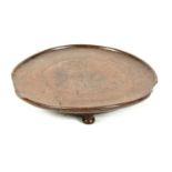 AN EARLY 17TH CENTURY WALNUT TREEN WARE TRAY