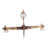 A LARGE SET OF 18TH/19TH CENTURY IRONWORK EQUAL-ARM BALANCE SCALES