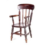 A 19TH CENTURY STAINED ELM AND ASH WELSH CHILD'S CHAIR