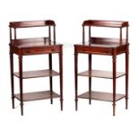 CHARLES MELLIER & CO. LONDON A PAIR OF LATE 19TH CENTURY MAHOGANY SIDE TABLES