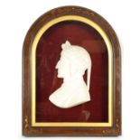 A 19TH CENTURY CARRERA MARBLE PROFILE BUST PORTRAIT OF DANTE ALIGHIERI