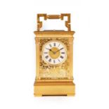 A LARGE LATE 19TH CENTURY FRENCH REPEATING CARRIAGE CLOCK