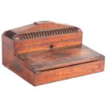 A LATE REGENCY ROSEWOOD AND BRASS INLAID WRITING BOX