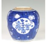 A 19TH CENTURY CHINESE LARGE BLUE AND WHITE GINGER JAR