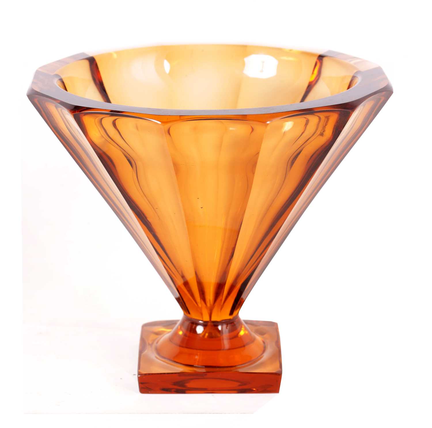 A LARGE FRENCH ART DECO DAUM NANCY AMBER GLASS VASE