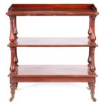 A 19TH CENTURY MAHOGANY THREE TIER DUMB WAITER