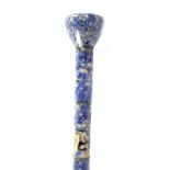 A LATE 19TH CENTURY LAPIS LAZULI WALKING STICK