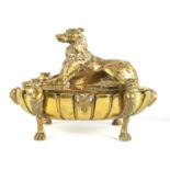 A REGENCY GILT BRONZE INK STAND