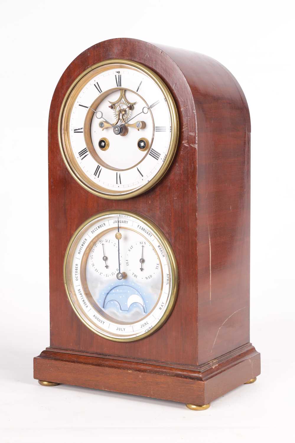 AN EARLY 20TH CENTURY FRENCH PERPETUAL CALENDAR AND MOONPHASE MANTEL CLOCK - Image 12 of 13