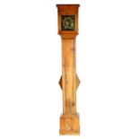 A RARE LATE 17TH CENTURY PRIMITIVE 30-HOUR PINE LONGCASE CLOCK