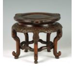 A 19TH CENTURY CHINESE HARDWOOD JARDINIERE STAND