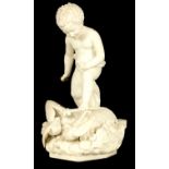 A LATE 19TH CENTURY LIFE-SIZE ITALIAN CARVED WHITE MARBLE STATUE