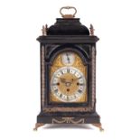 A 19TH CENTURY TRIPLE FUSEE QUARTER CHIMING BRACKET CLOCK OF SMALL PROPORTIONS