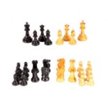 A WEIGHTED BOXWOOD AND EBONISED STAUNTON CHESS SET