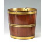 A GEORGE III MAHOGANY OVAL OYSTER PAIL