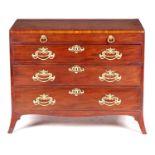 A LATE GEORGIAN MAHOGANY CHEST OF DRAWERS