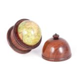 AN EARLY 19TH CENTURY NEWTON'S NEW & IMPROVED TERRESTRIAL POCKET GLOBE IN ORIGINAL ROSEWOOD CASE