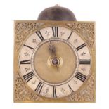 WILLIAM BALL, BISTER. AN EARLY 18TH CENTURY HOOK AND SPIKE WALL CLOCK